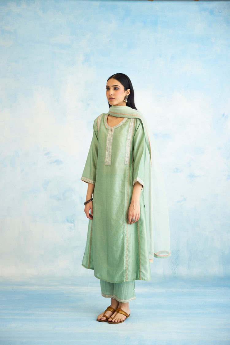 Tulsi Kurta Powder Green (9926450151723)