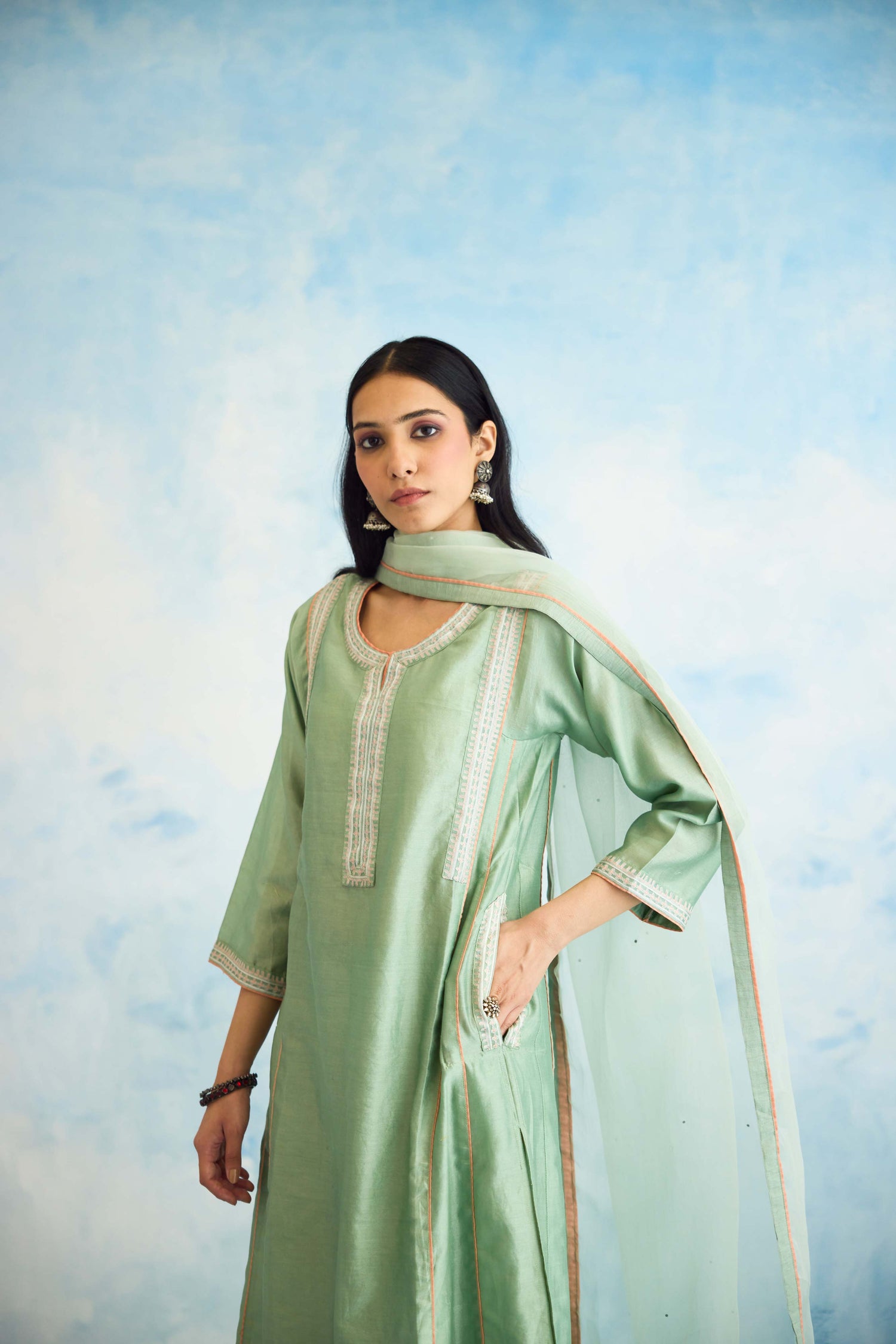 Tulsi Dupatta Powder Green (9926453100843)