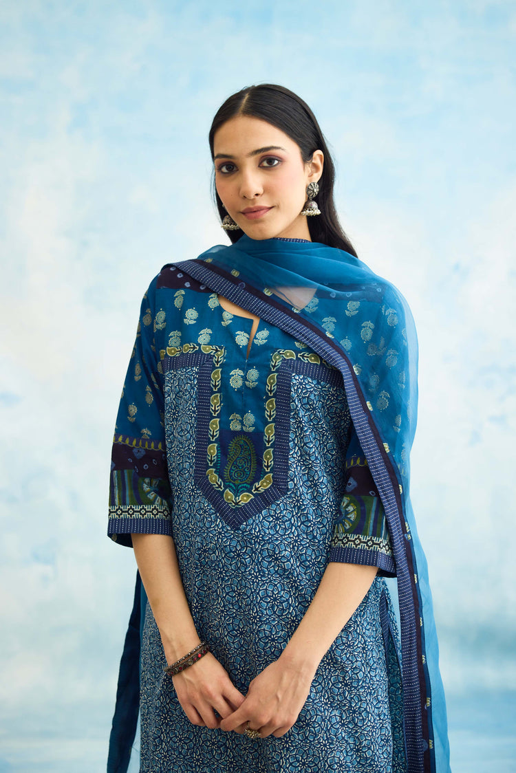 Medh Dupatta Blue (9925618827563)