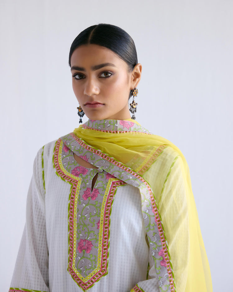 Rozana Chiffon Dupatta Yellow (9143193010475)