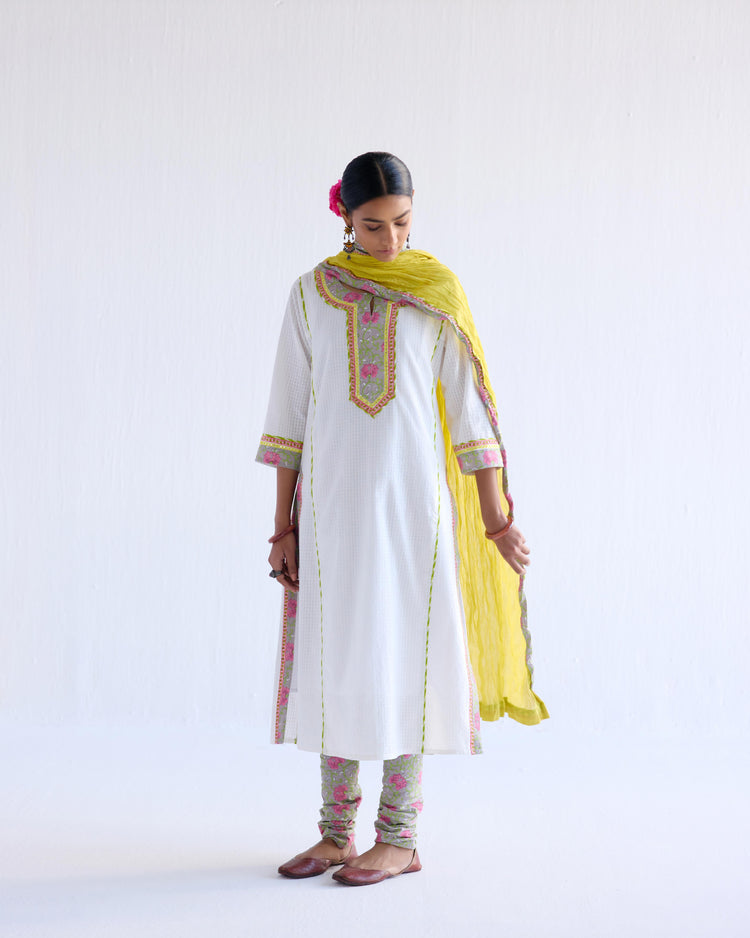 Rozana Cotton Crinkled Dupatta Yellow (9143195205931)