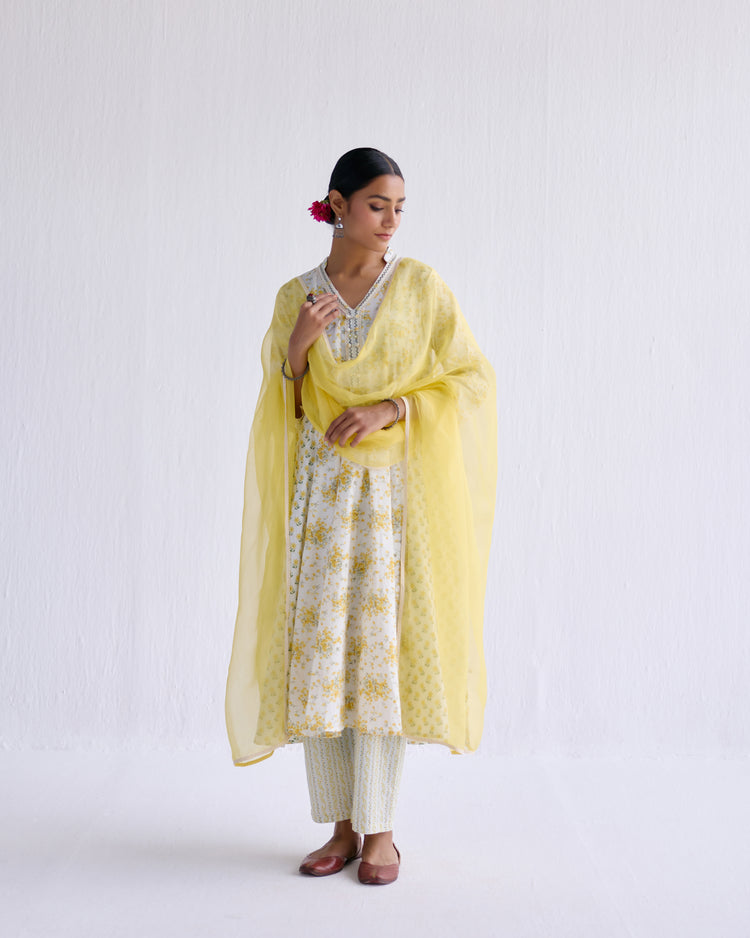 Mehtab Dupatta Lime Yellow (9097279078699)