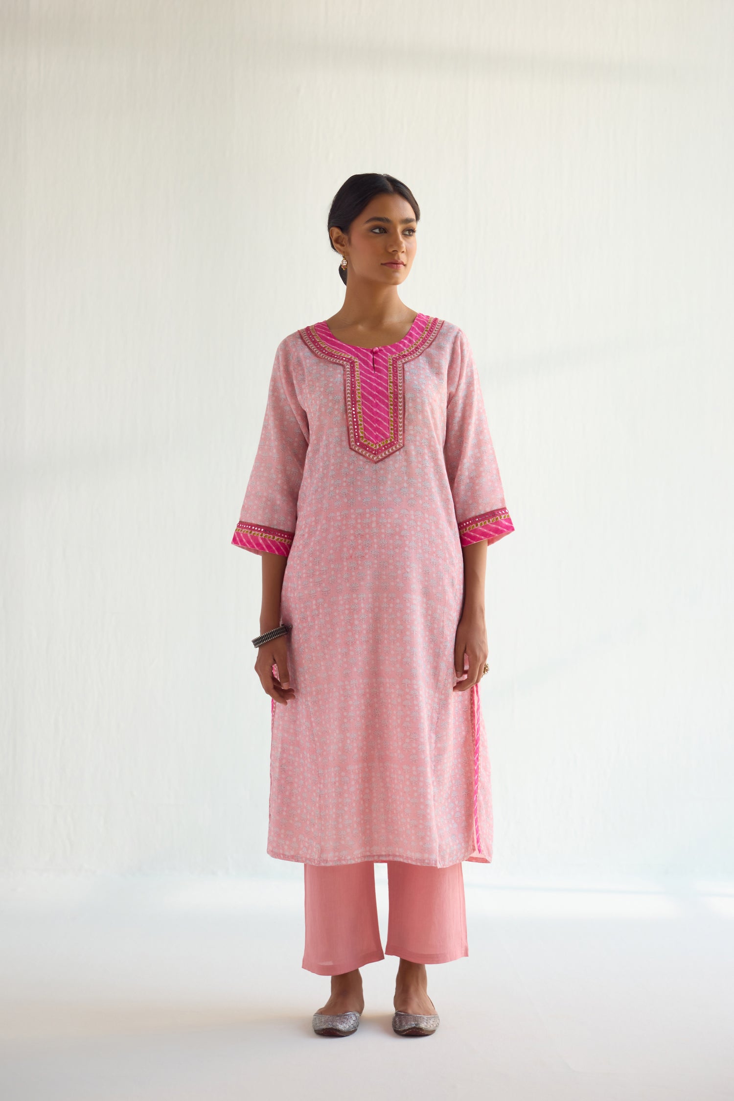 Rozana Kurta Light Peach (9422954266923)