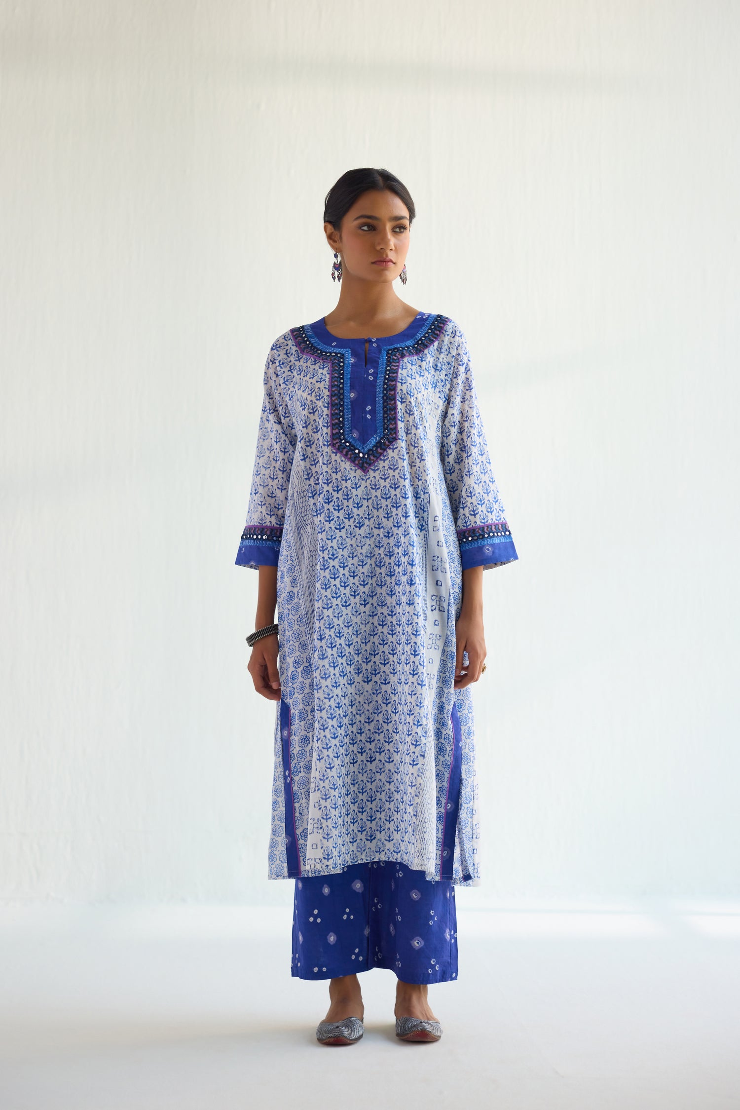 Choga Kurta White Blue (9419324784939)