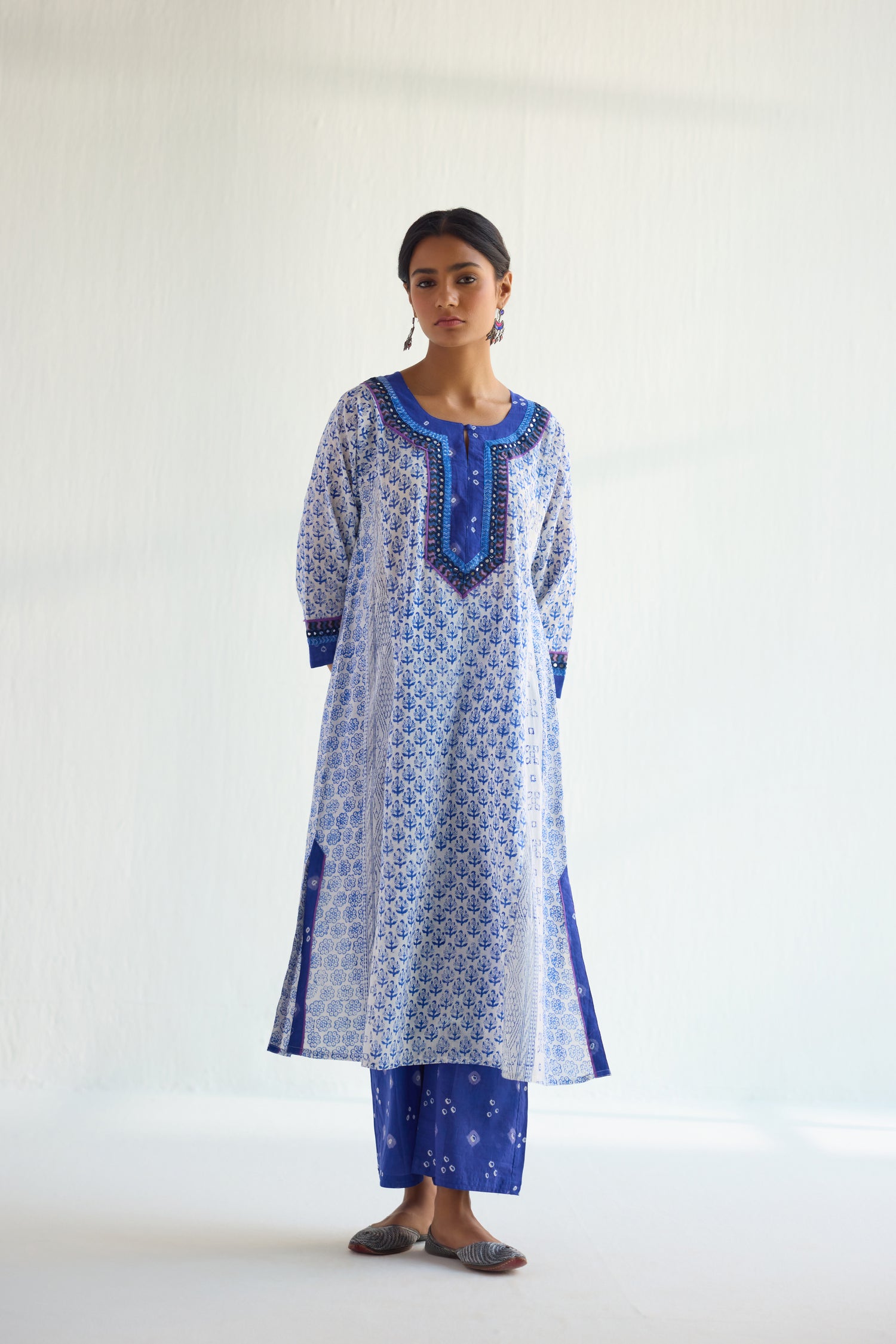 Choga Kurta White Blue (9419324784939)