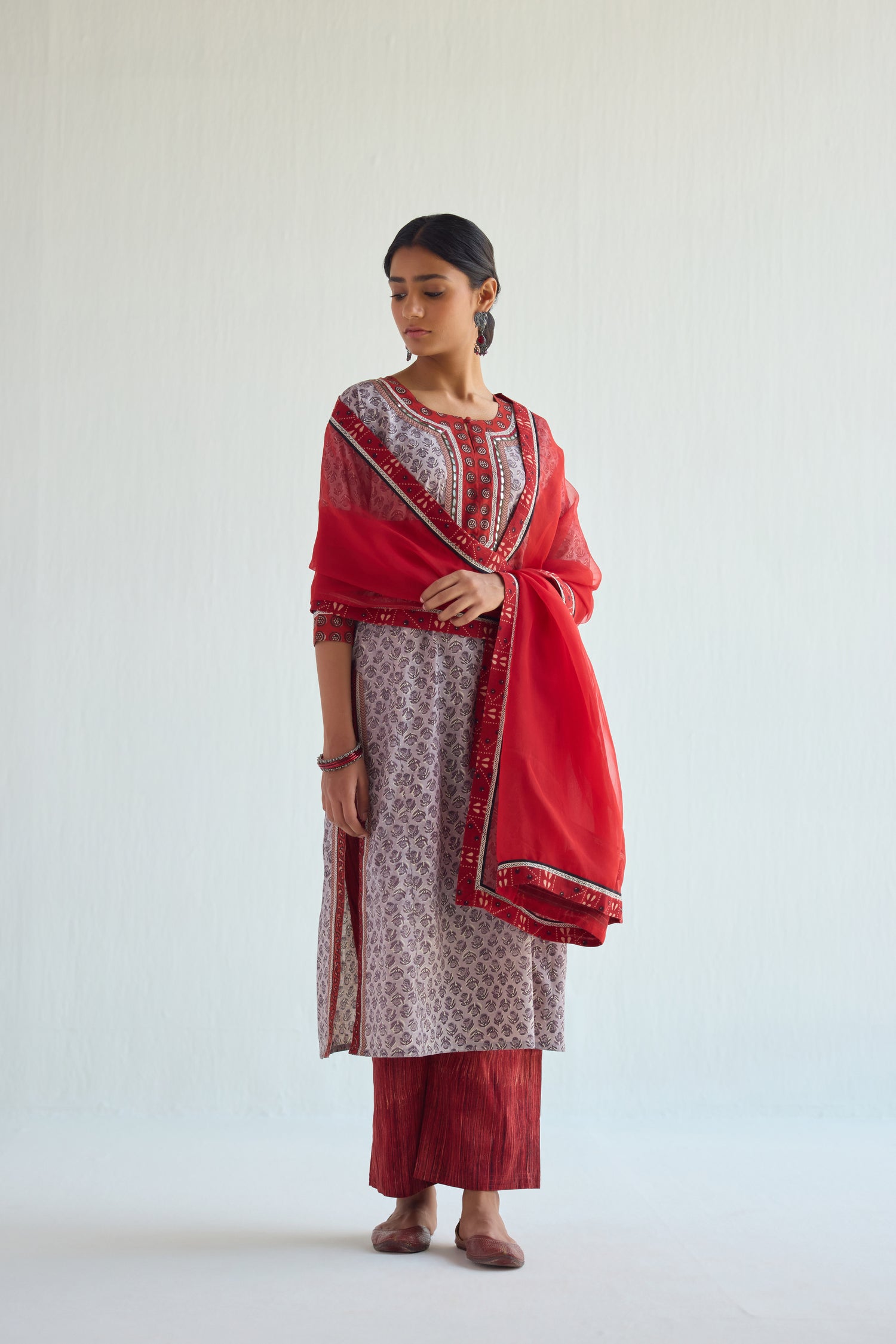 Medh Dupatta Maroon (9419167170859)