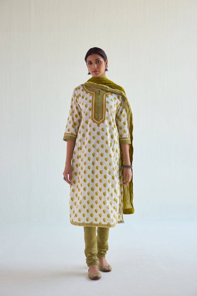 Rozana Kurta White Olive (9480428060971)