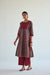 Yoke Kurta Grey Maroon (9423036645675)