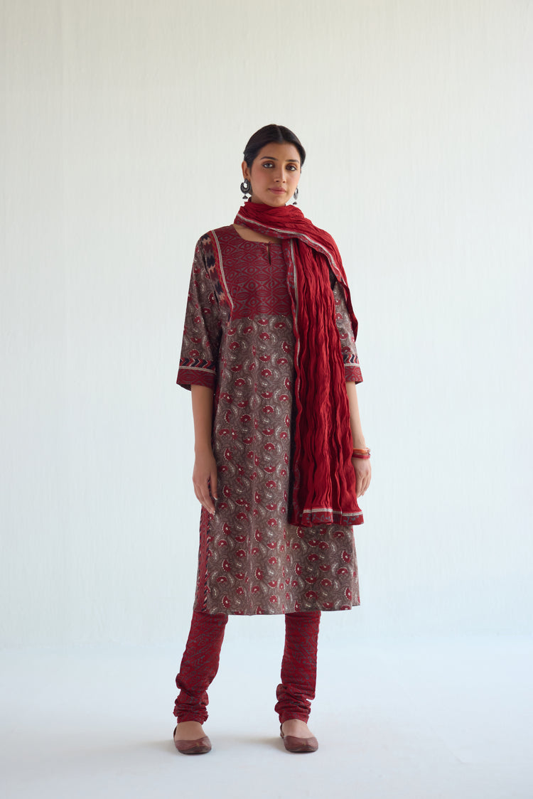 Rozana Dupatta Maroon (9423073018155)