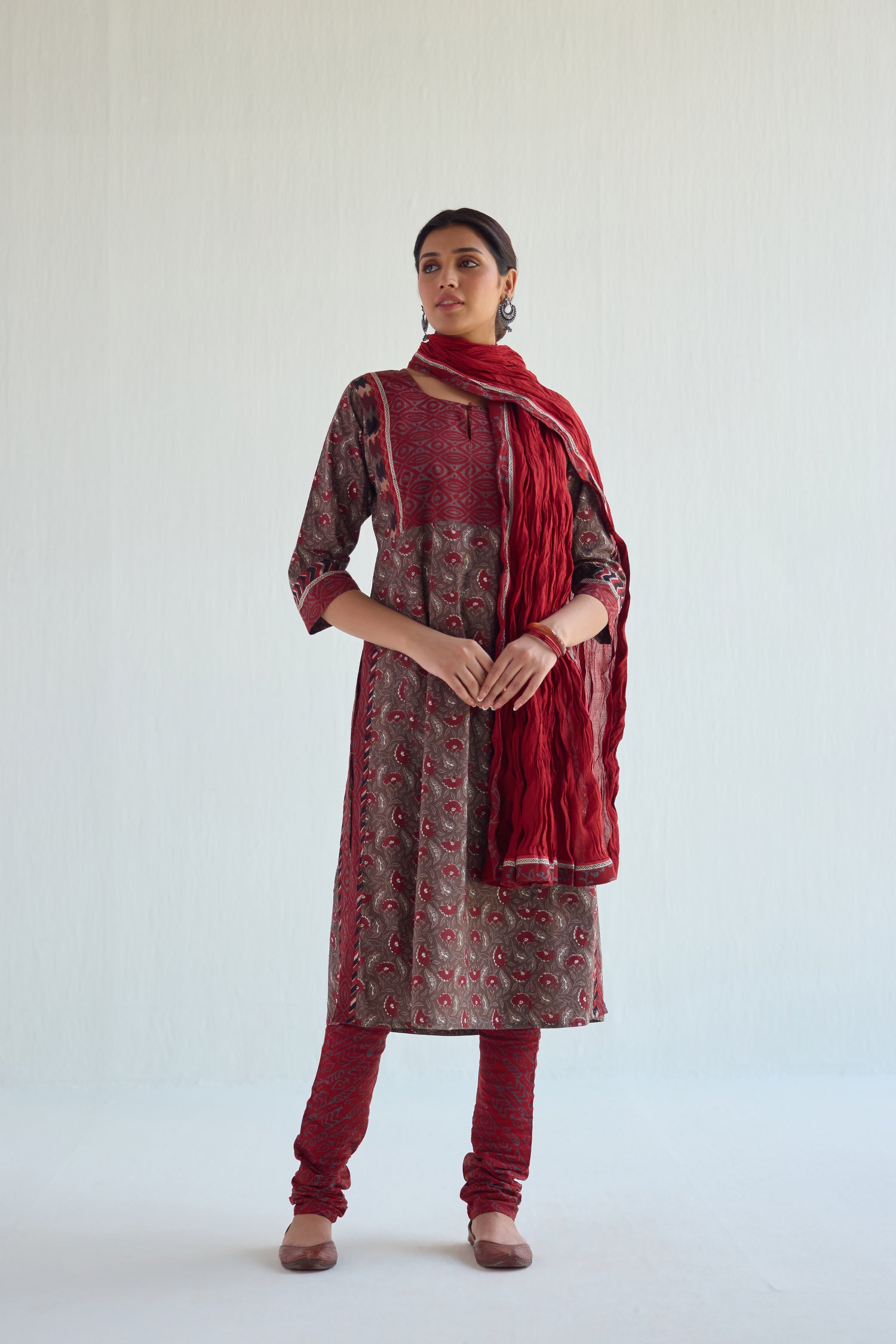 Rozana Dupatta Maroon (9423073018155)