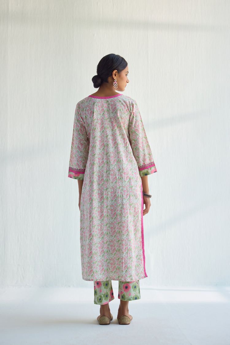 Angrakha Kurta Cream Pink (9418346627371)