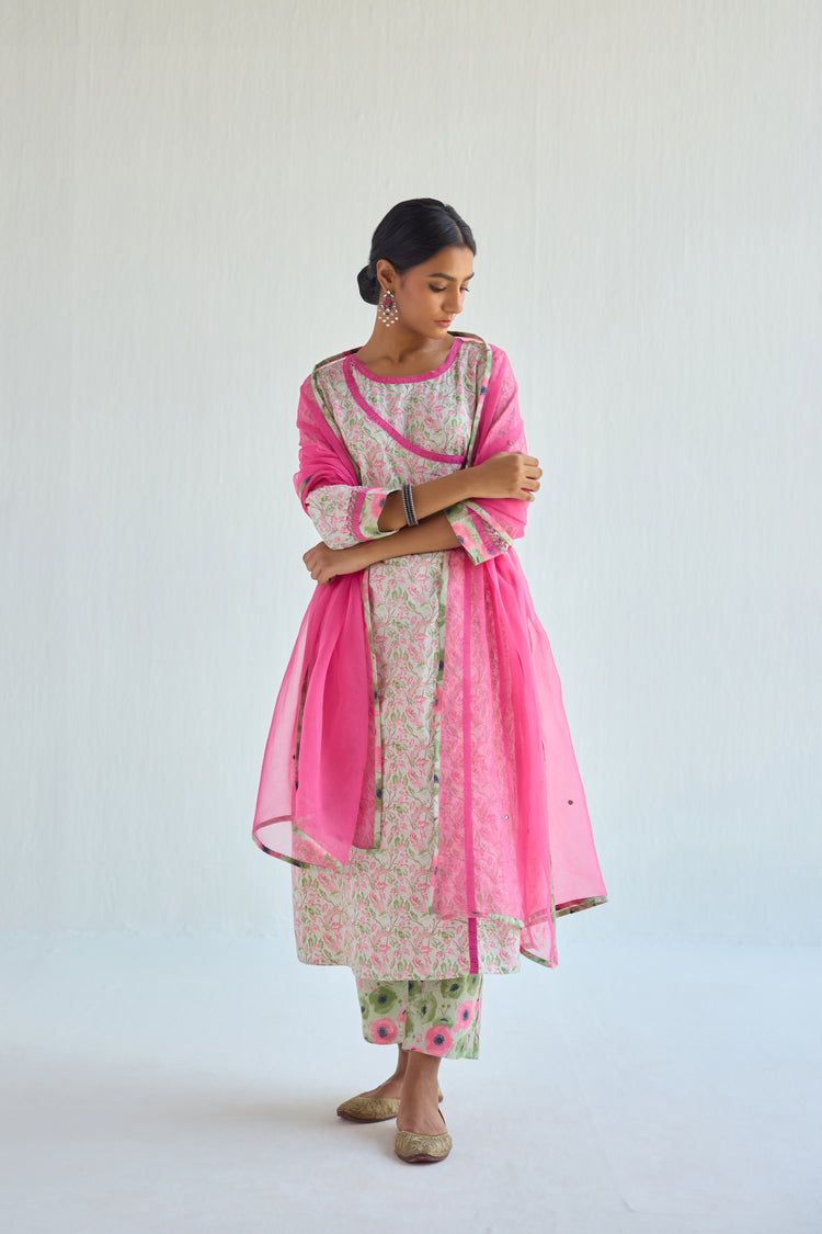 Angrakha Kurta Cream Pink (9418346627371)