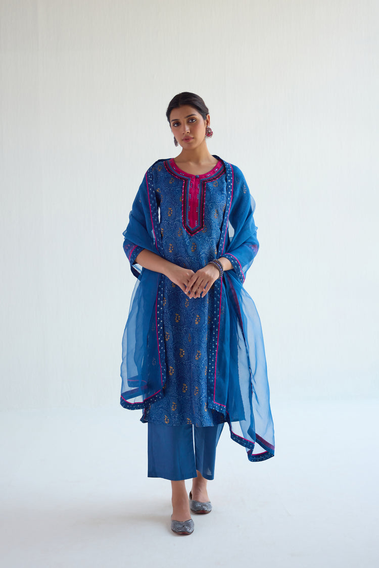 Rozana Kurta Set Blue (Set of 3) (9418759373099)