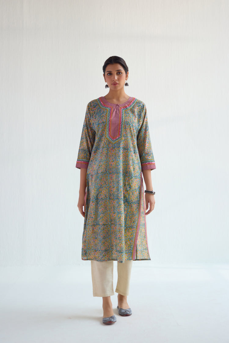 Rozana Kurta Blue Green (9478850707755)