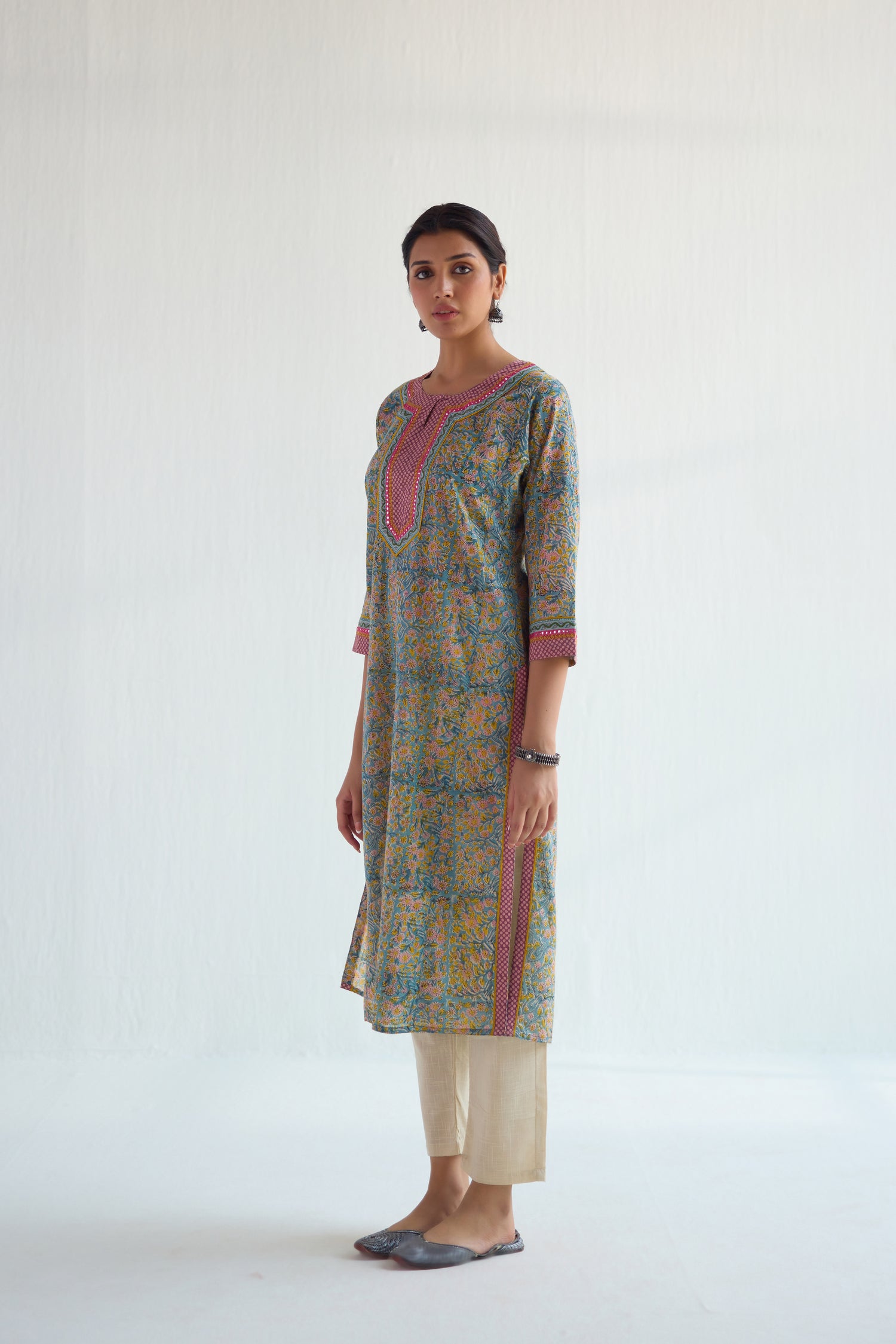 Rozana Kurta Blue Green (9478850707755)