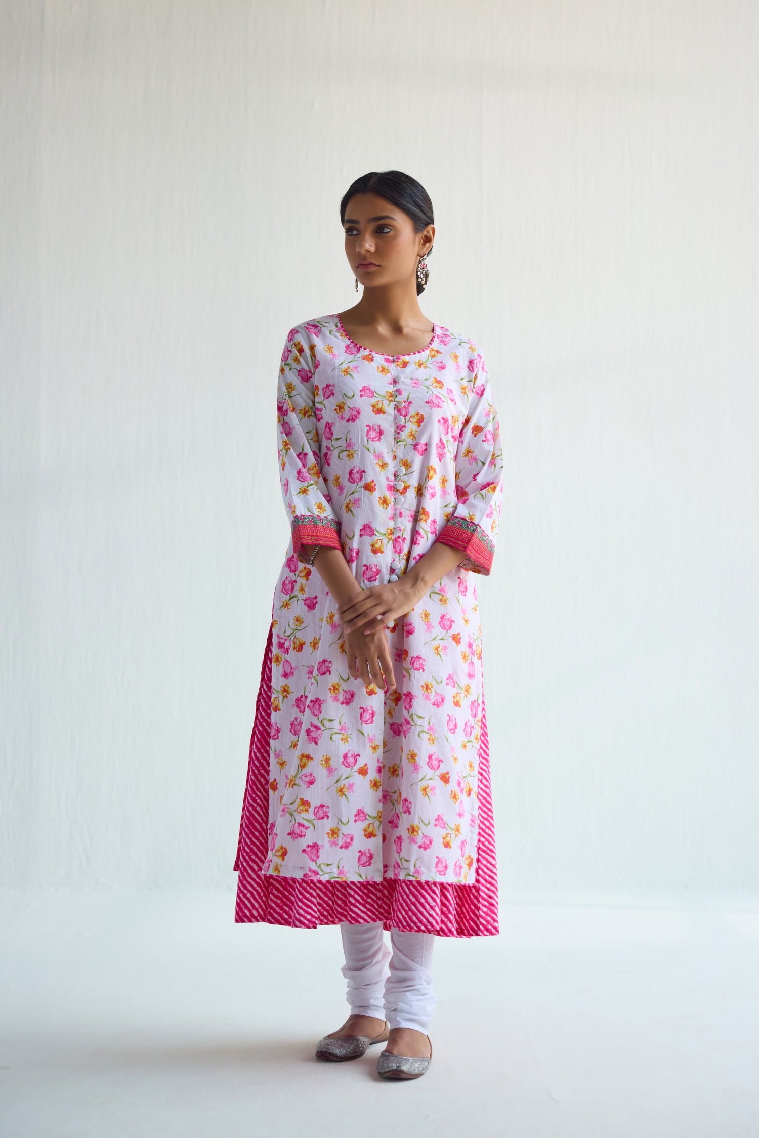 Aashi Kurta  White Pink (9423084978475)