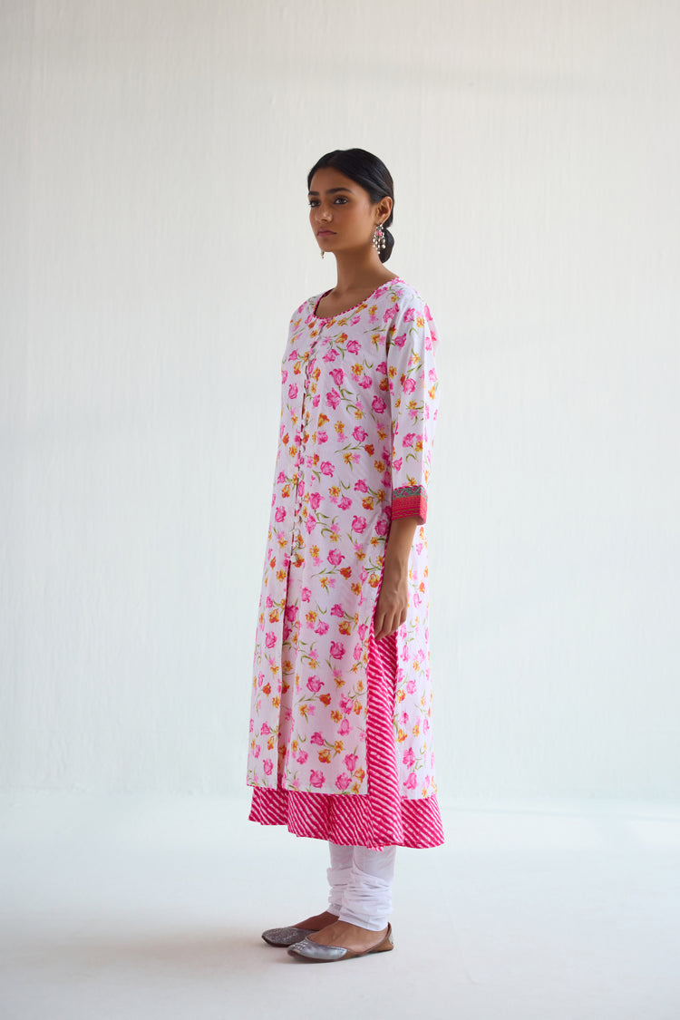 Aashi Kurta  White Pink (9423084978475)