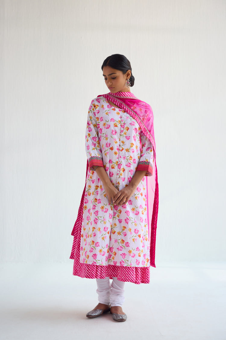 Aashi Kurta  White Pink (9423084978475)