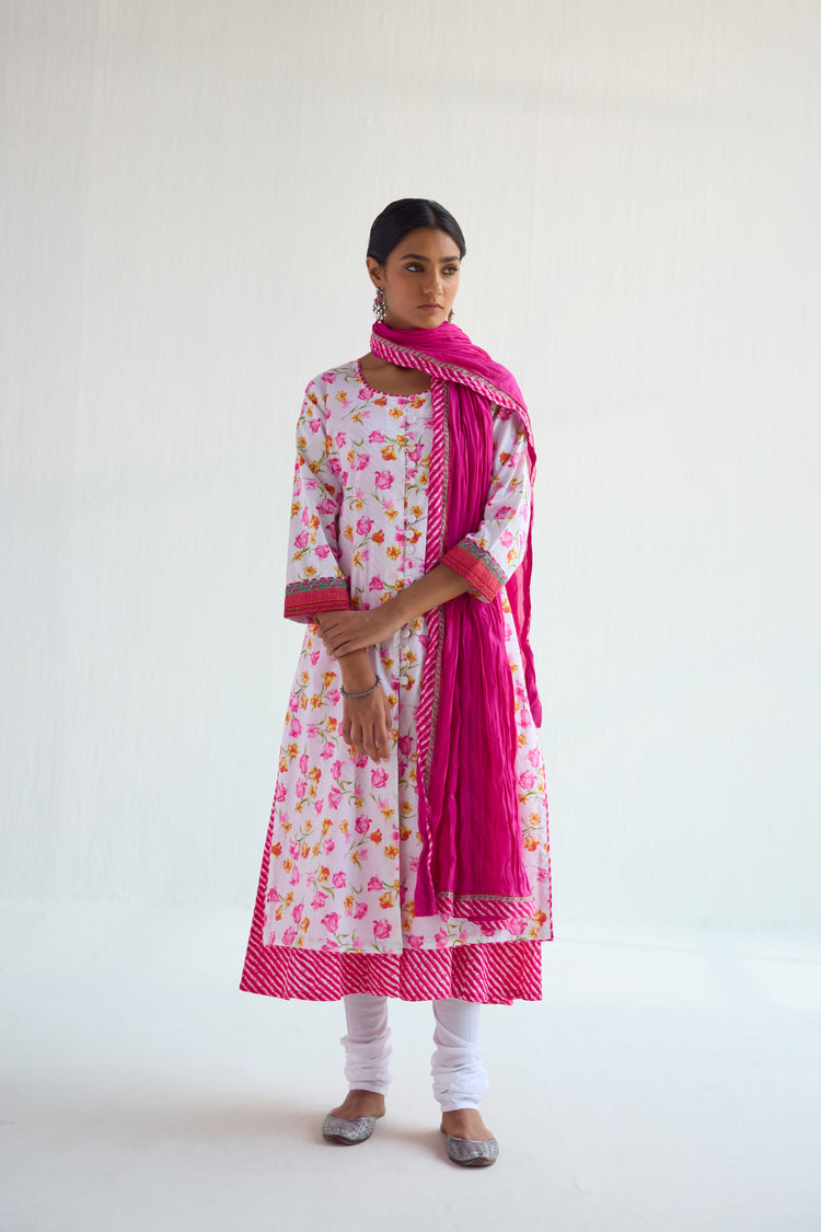 Aashi Kurta  White Pink (9423084978475)