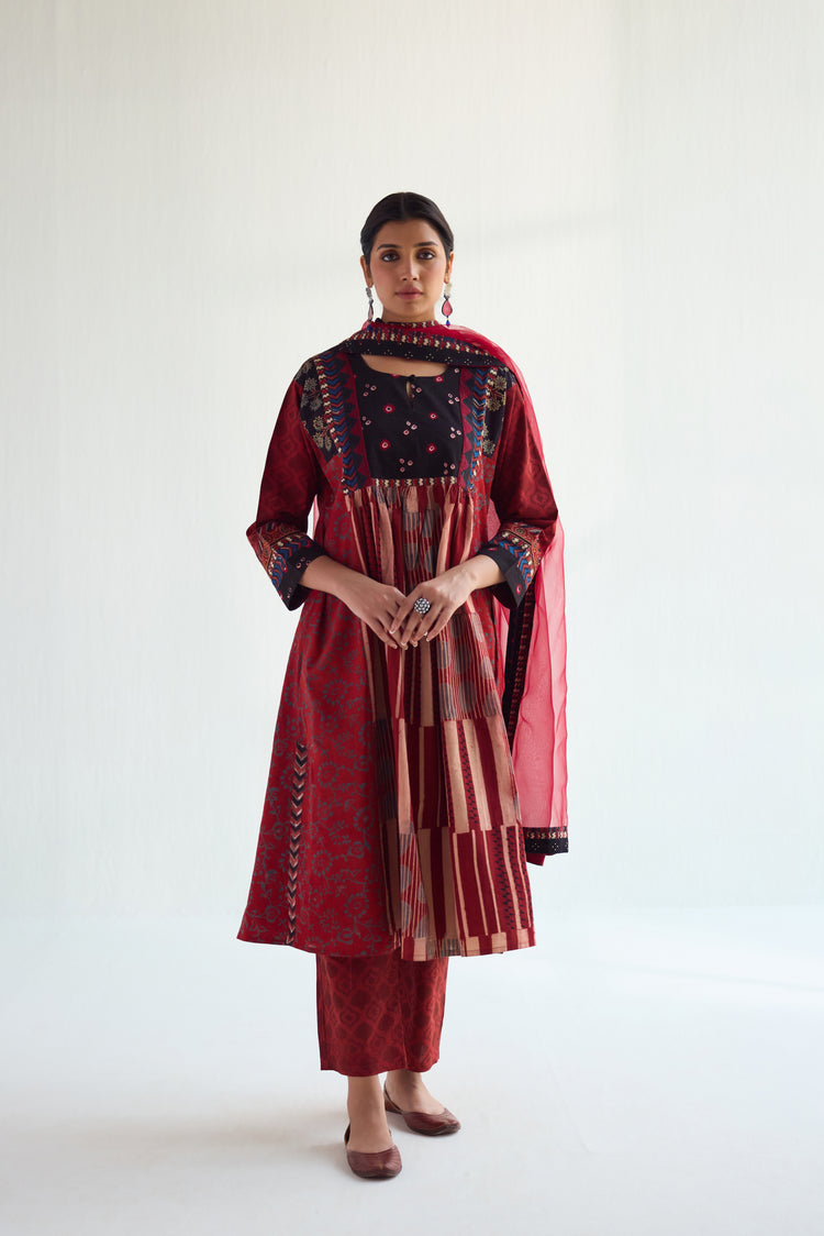 Banjara Kurta Set Maroon (Set of 3) (9418769039659)