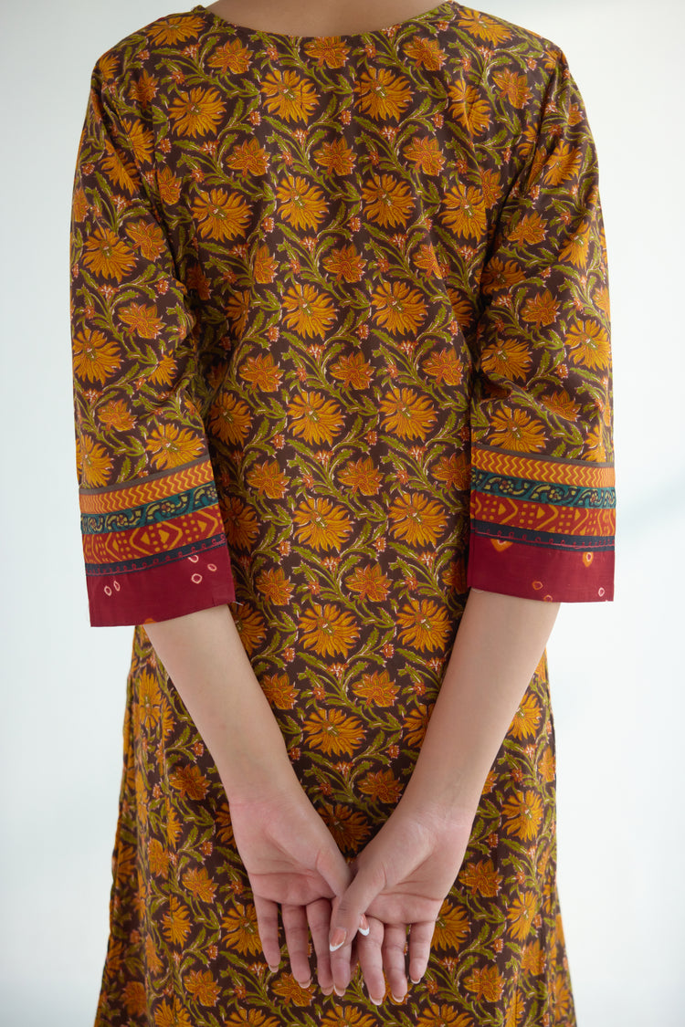 Yoke Caftan Brown Mustard (9423109390635)