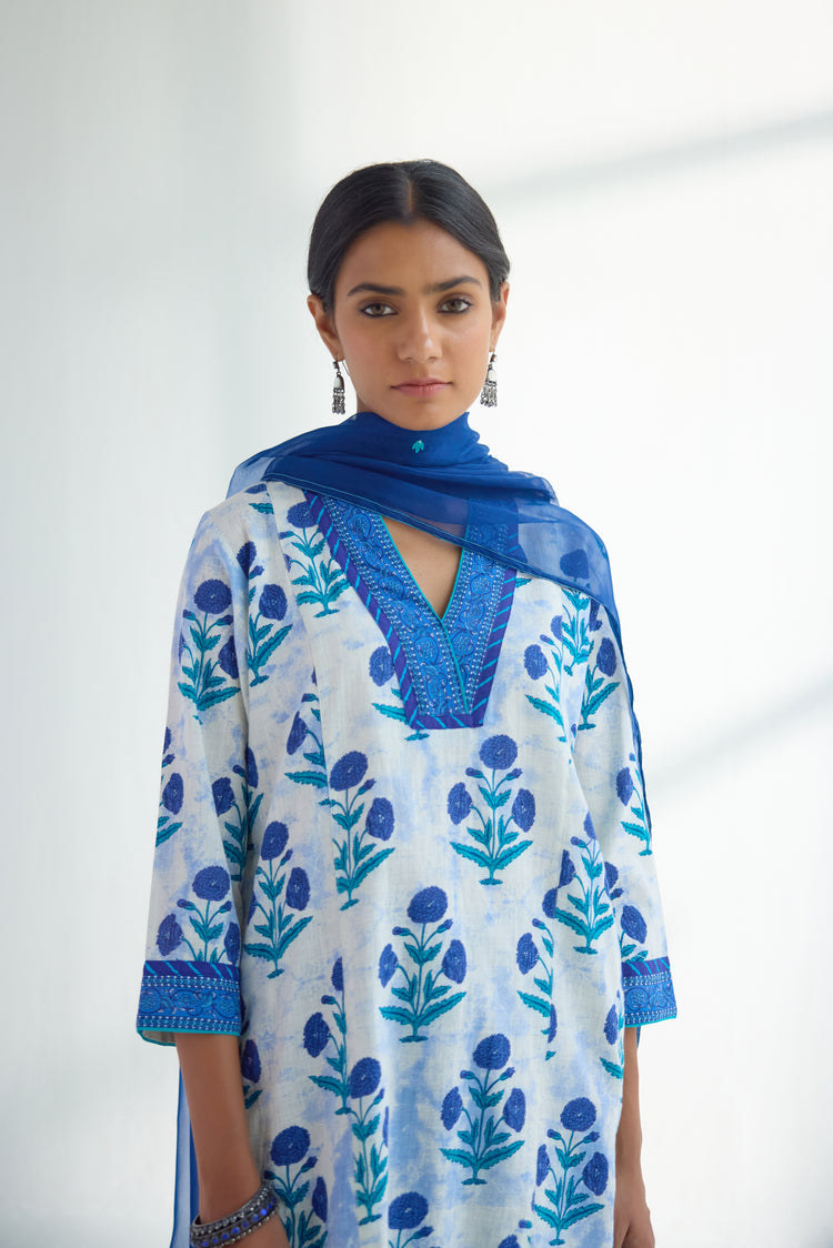 Daisy Dupatta Blue (9418276340011)