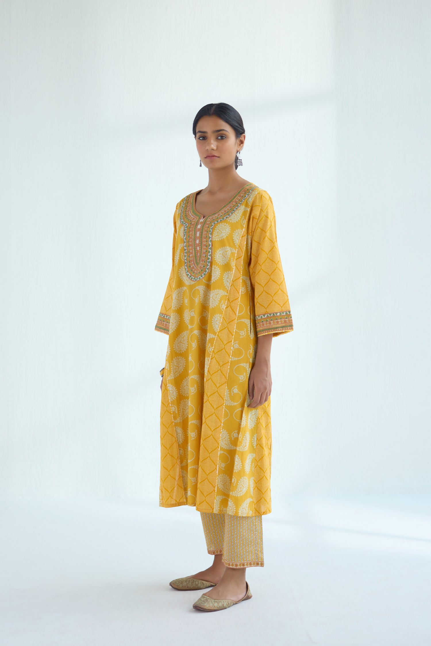 Tulsi Kurta Set Yellow (Set of 3) (9418375758123)