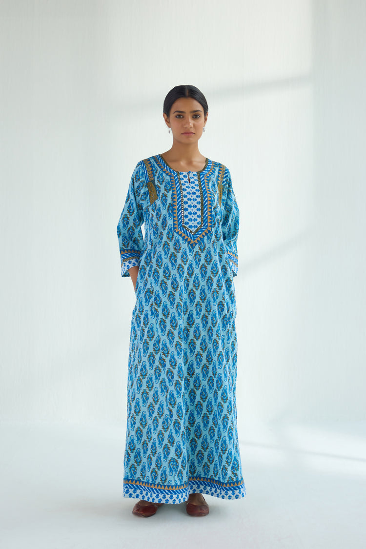 Adara Caftan White Blue (9423114535211)