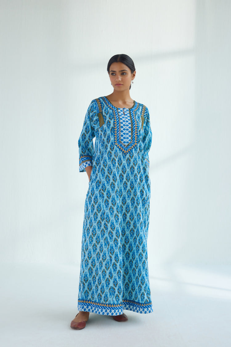 Adara Caftan White Blue (9423114535211)