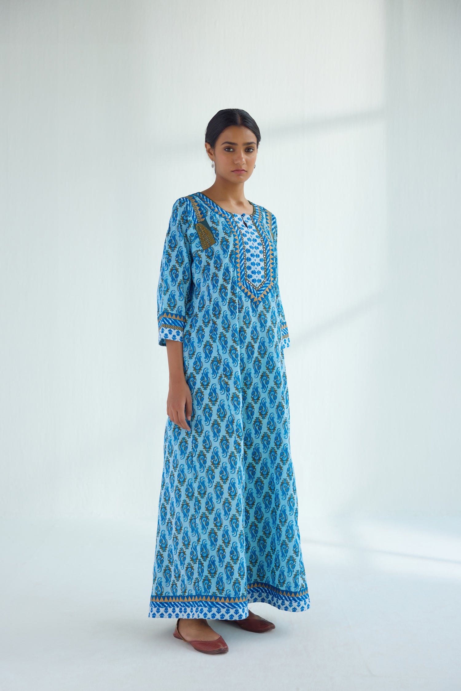 Adara Caftan White Blue (9423114535211)