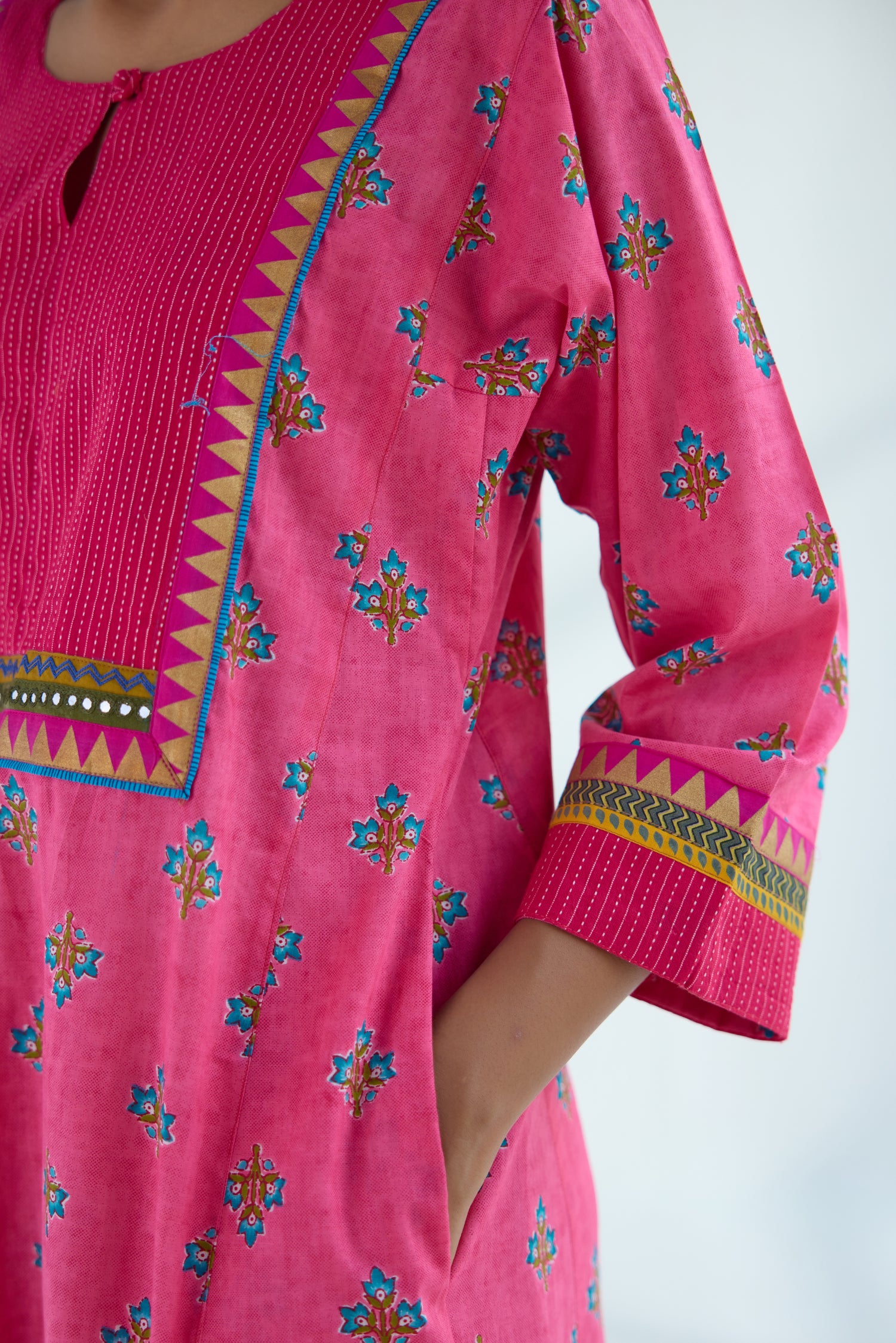 Yoke Caftan Pink Blue (9423116861739)