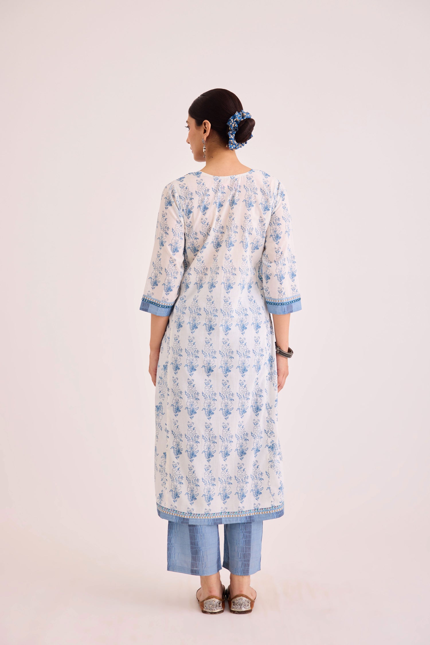 Anu Kurta White Blue (9608562966827) (9610301341995)