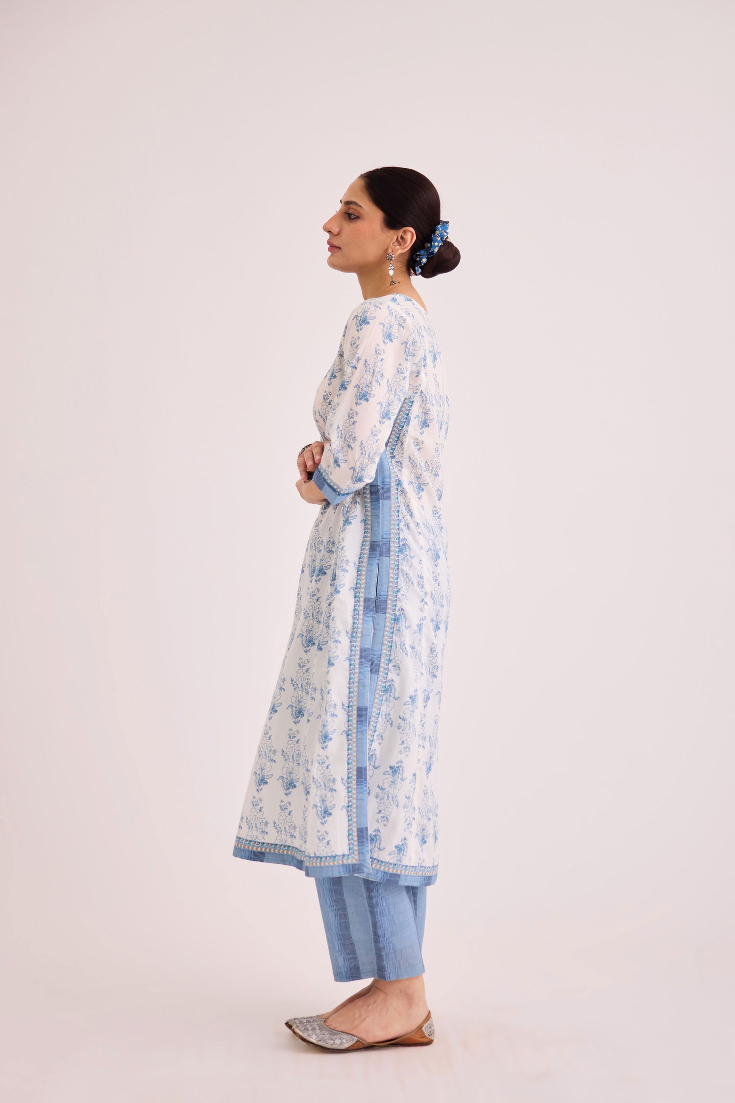 Anu Kurta White Blue (9608562966827) (9610301341995)