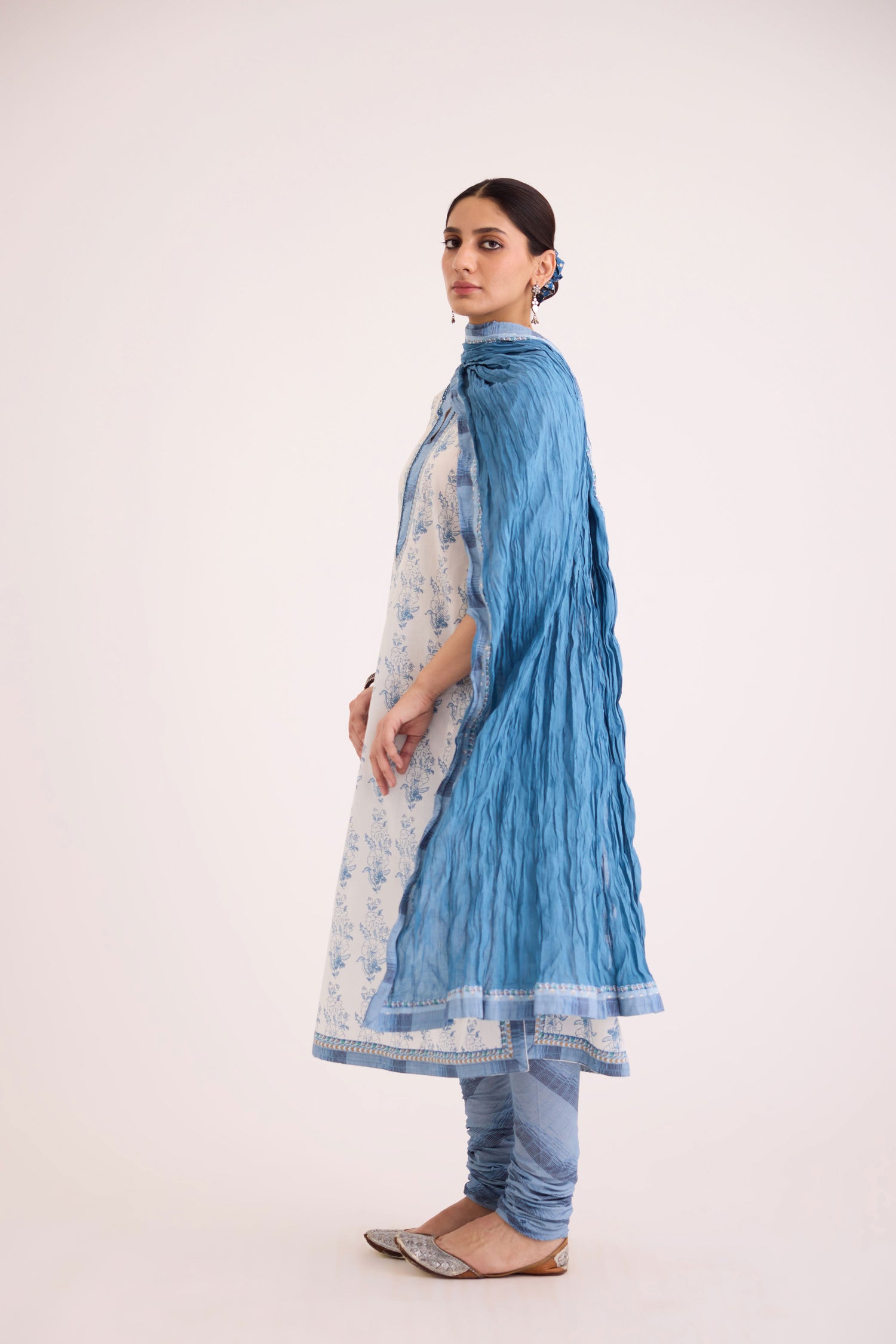 Anu Kurta White Blue (9608562966827) (9610301341995)