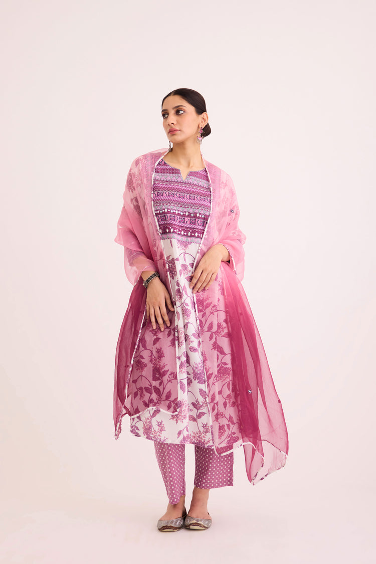 Navya Kurta White Mauve (9602444656939)