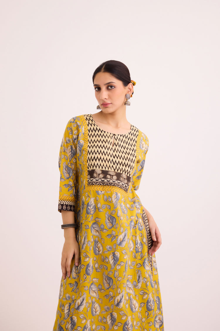 Rozana Kurta Yellow Grey (9627186495787)