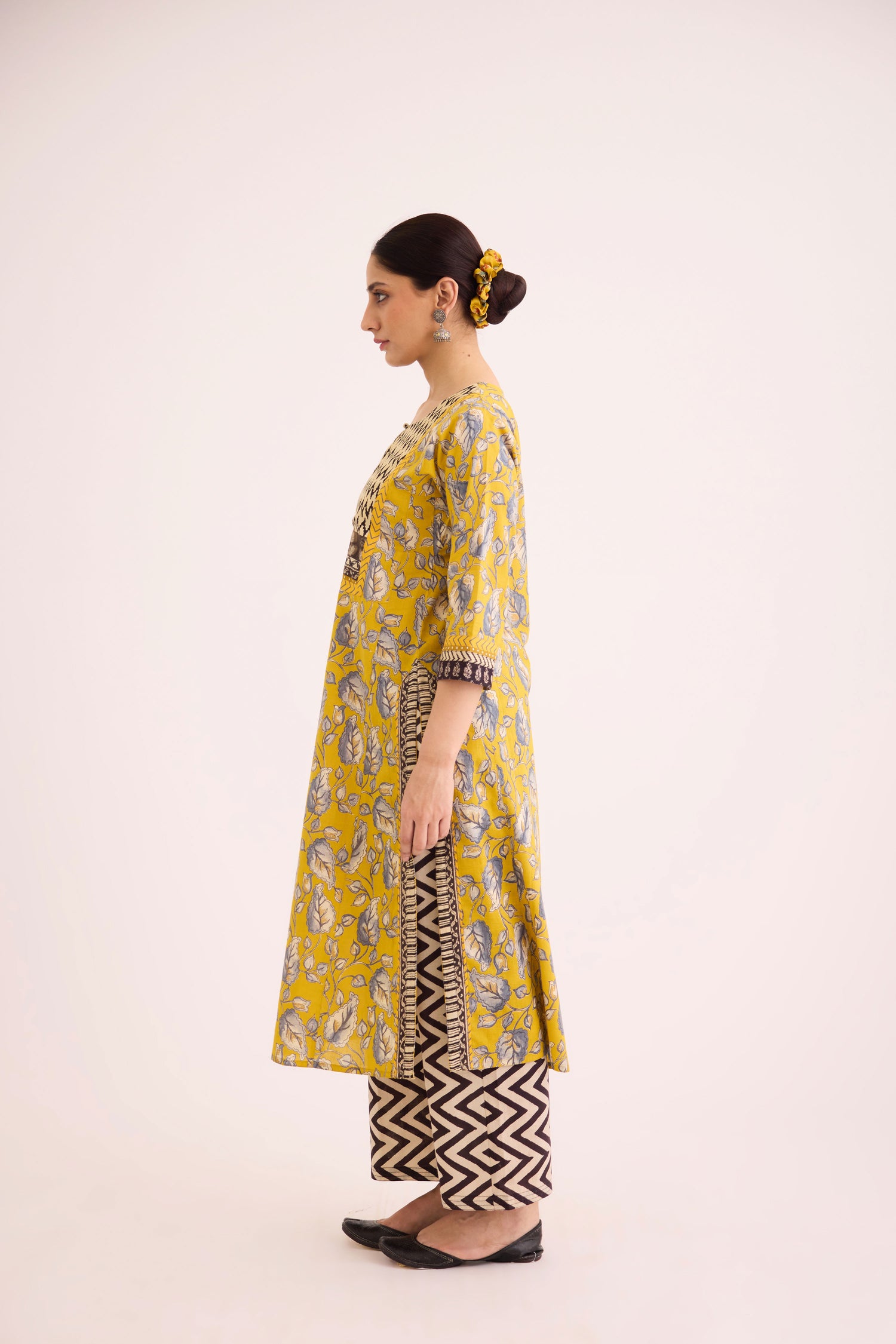 Rozana Kurta Yellow Grey (9627186495787)