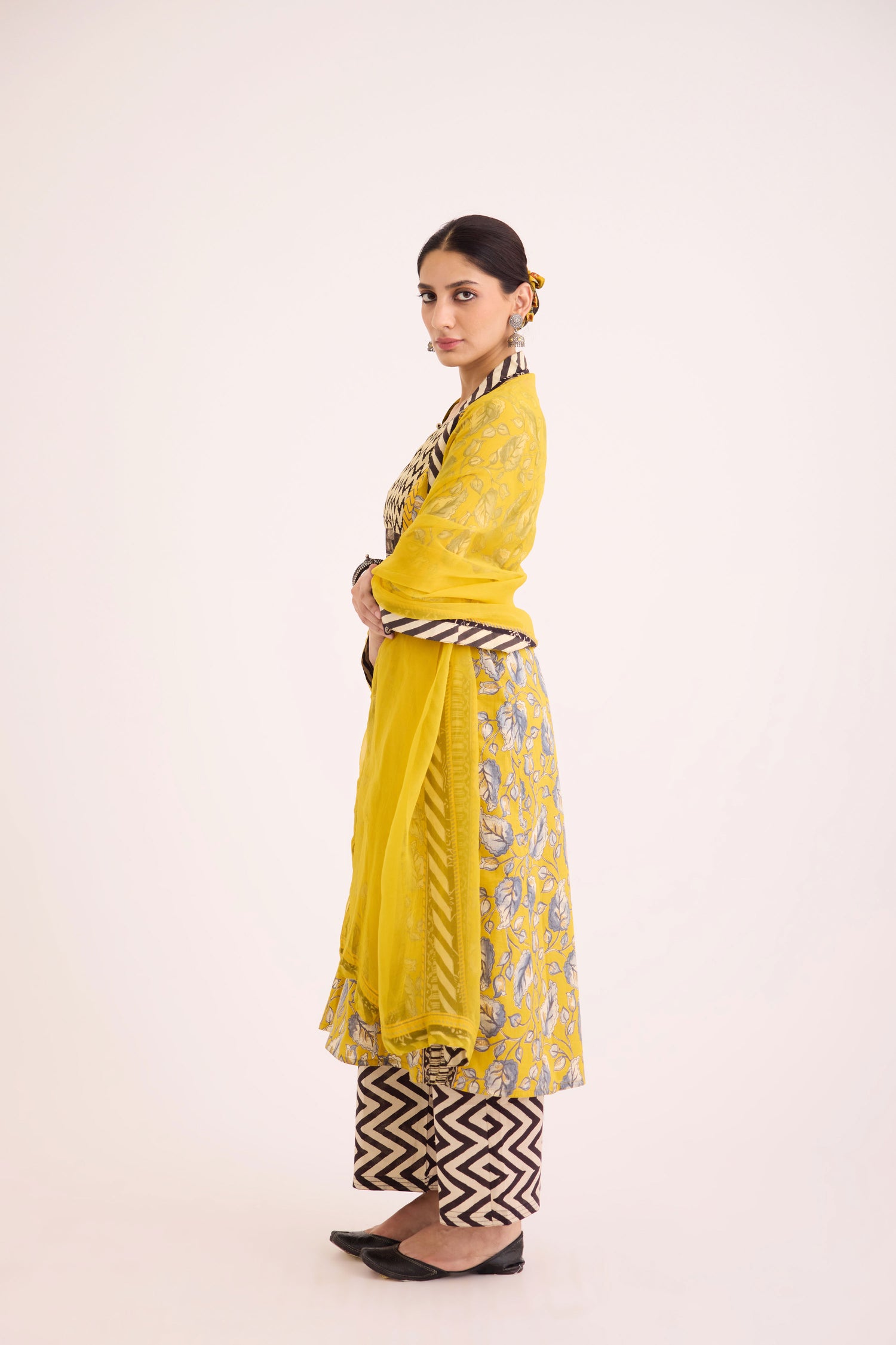 Rozana Kurta Yellow Grey (9627186495787)