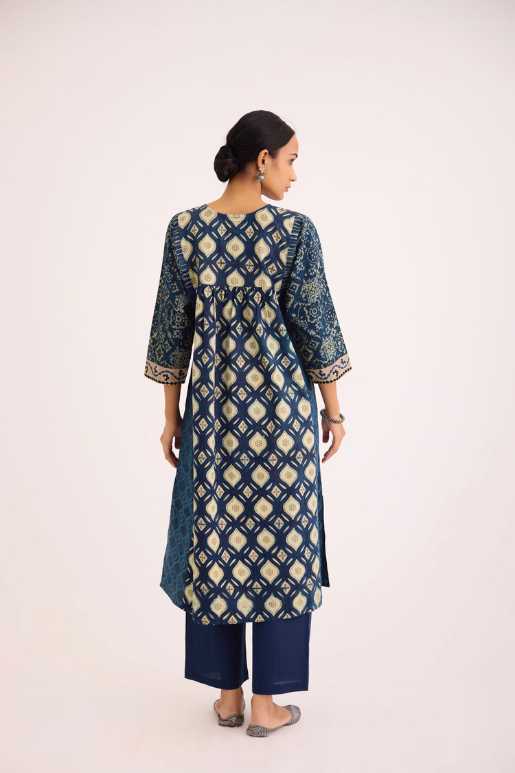 Meera Kurta Teal Beige (9610200875307)