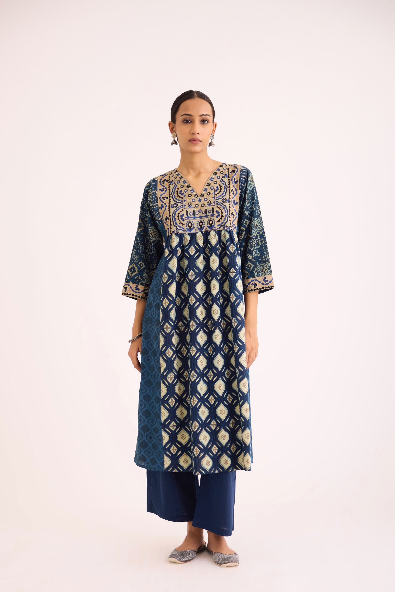 Meera Kurta Teal Beige (9610200875307)