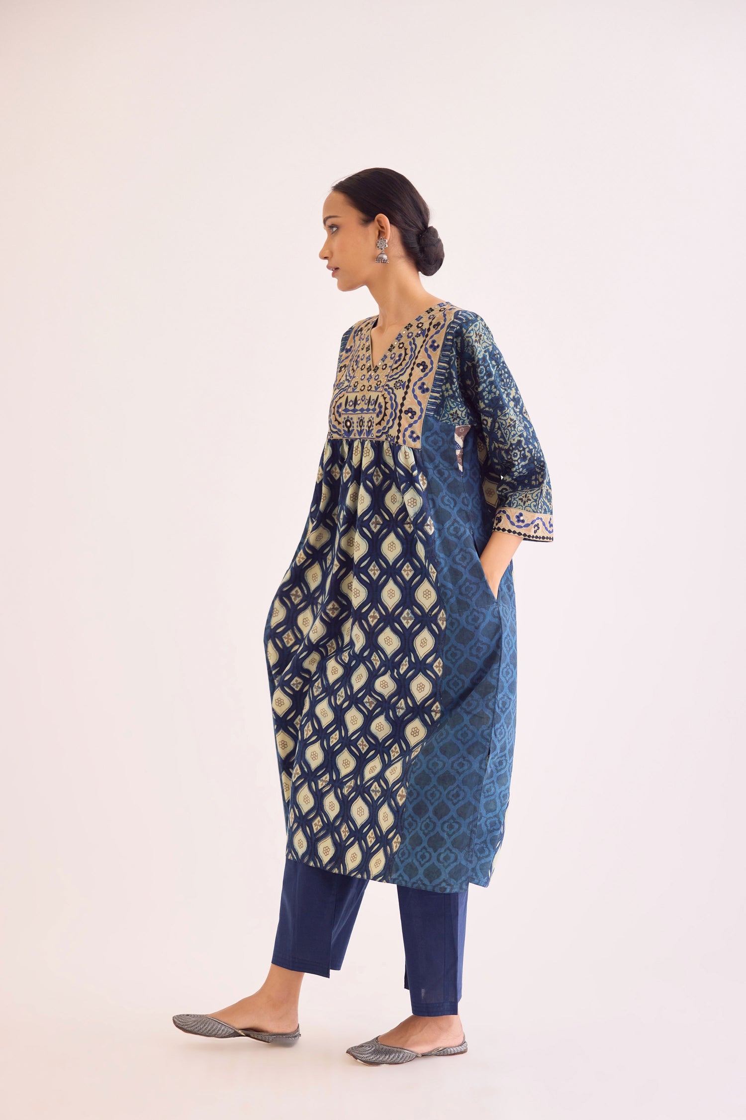 Meera Kurta Teal Beige (9610200875307)