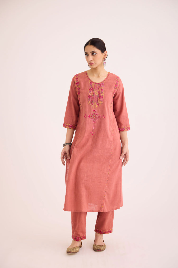 Dienne Kurta  Peach (9602501378347)