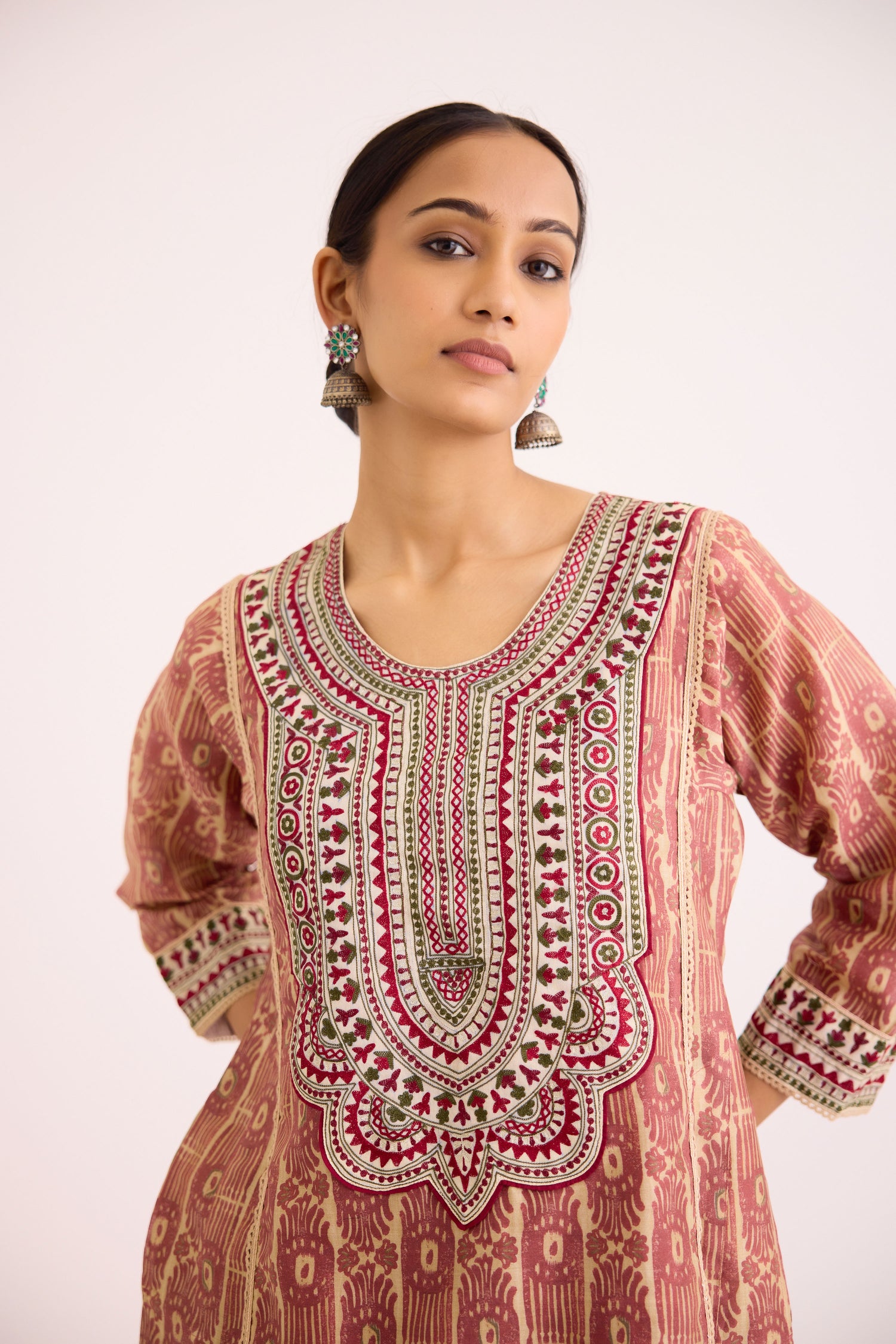 Tulsi Kurta Beige Maroon (9610058006827)