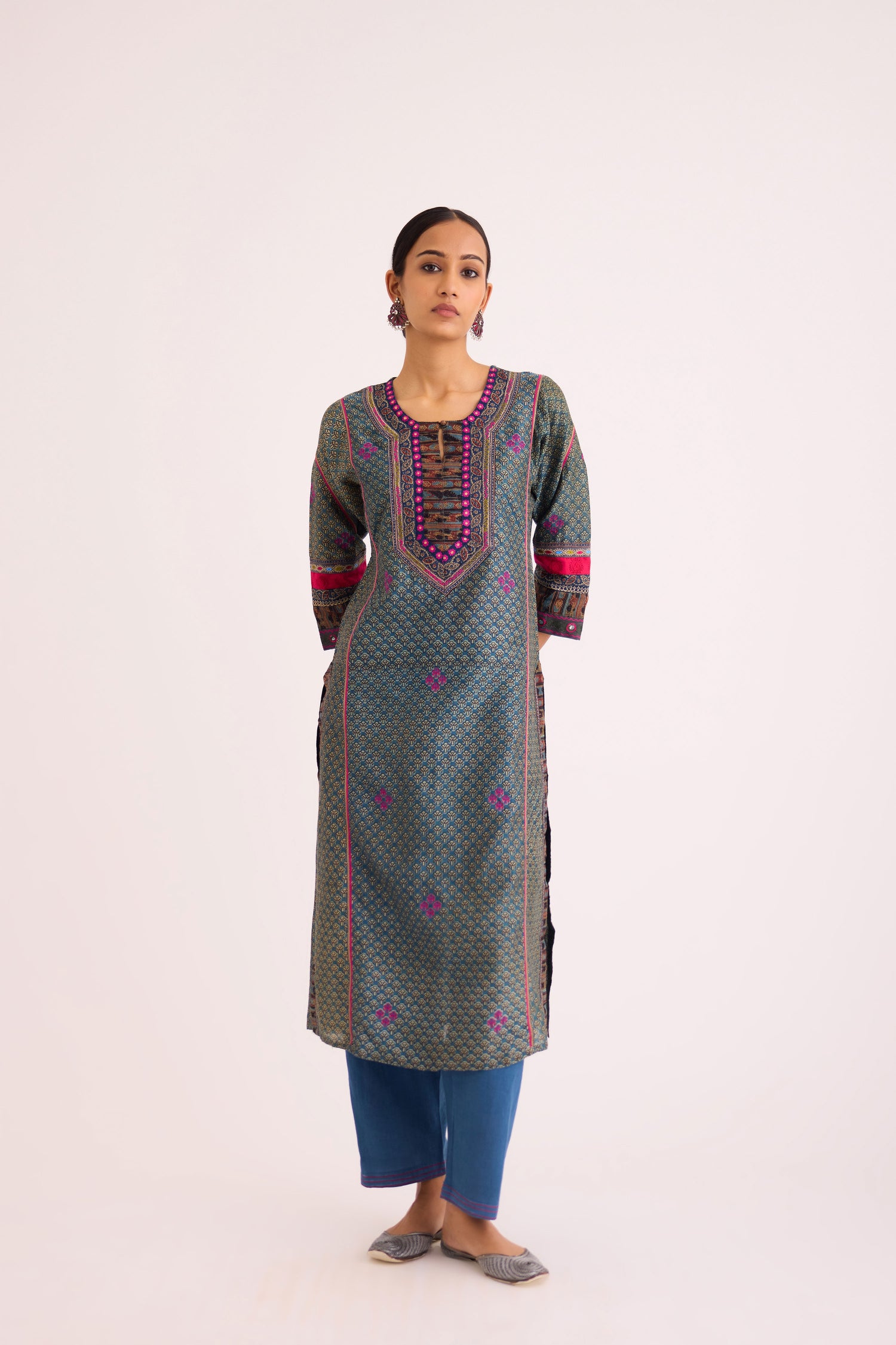 Rozana Kurta Teal Green (9610071474475)