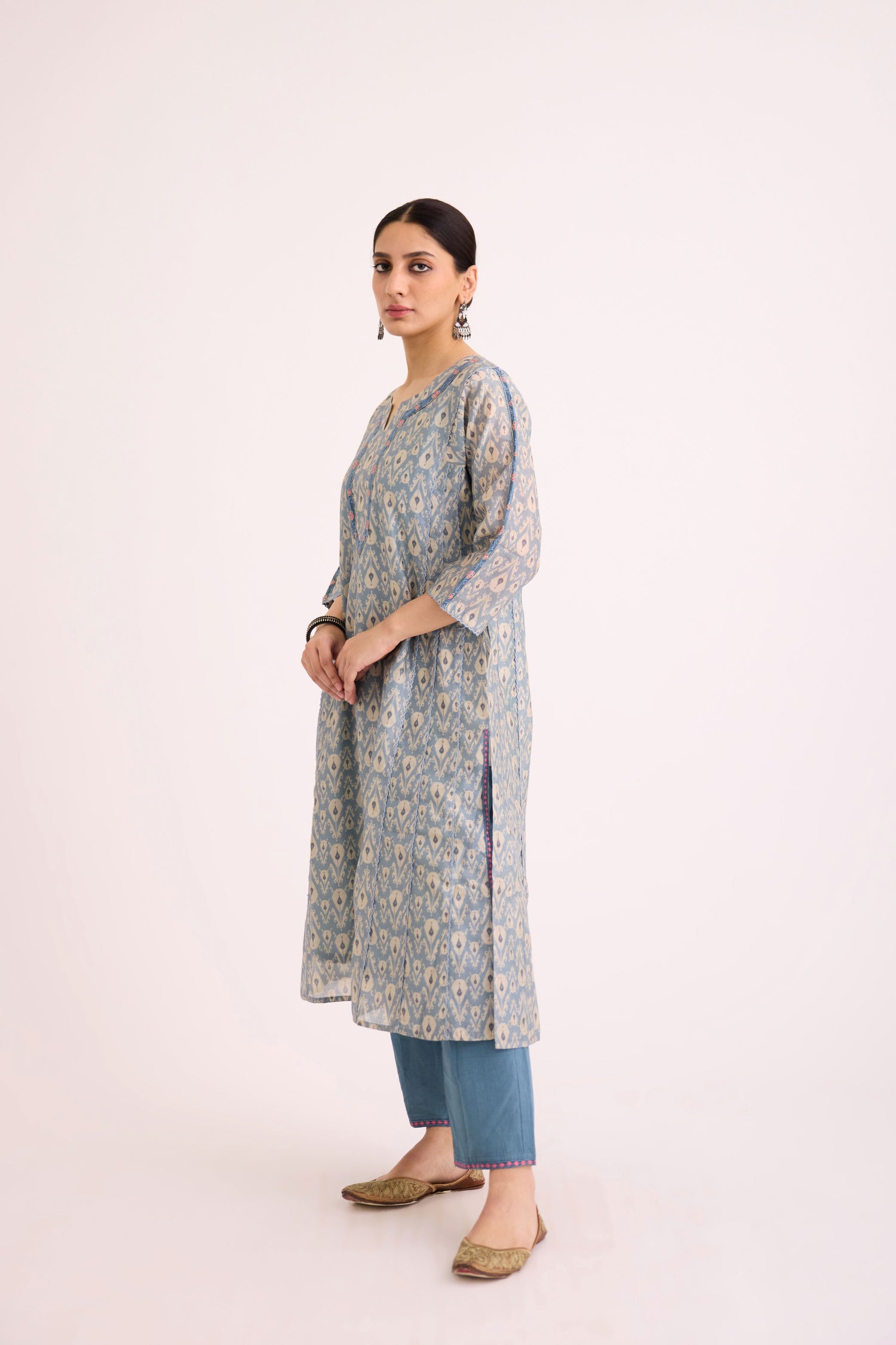 Aruni Kurta Grey White (9609974350123)