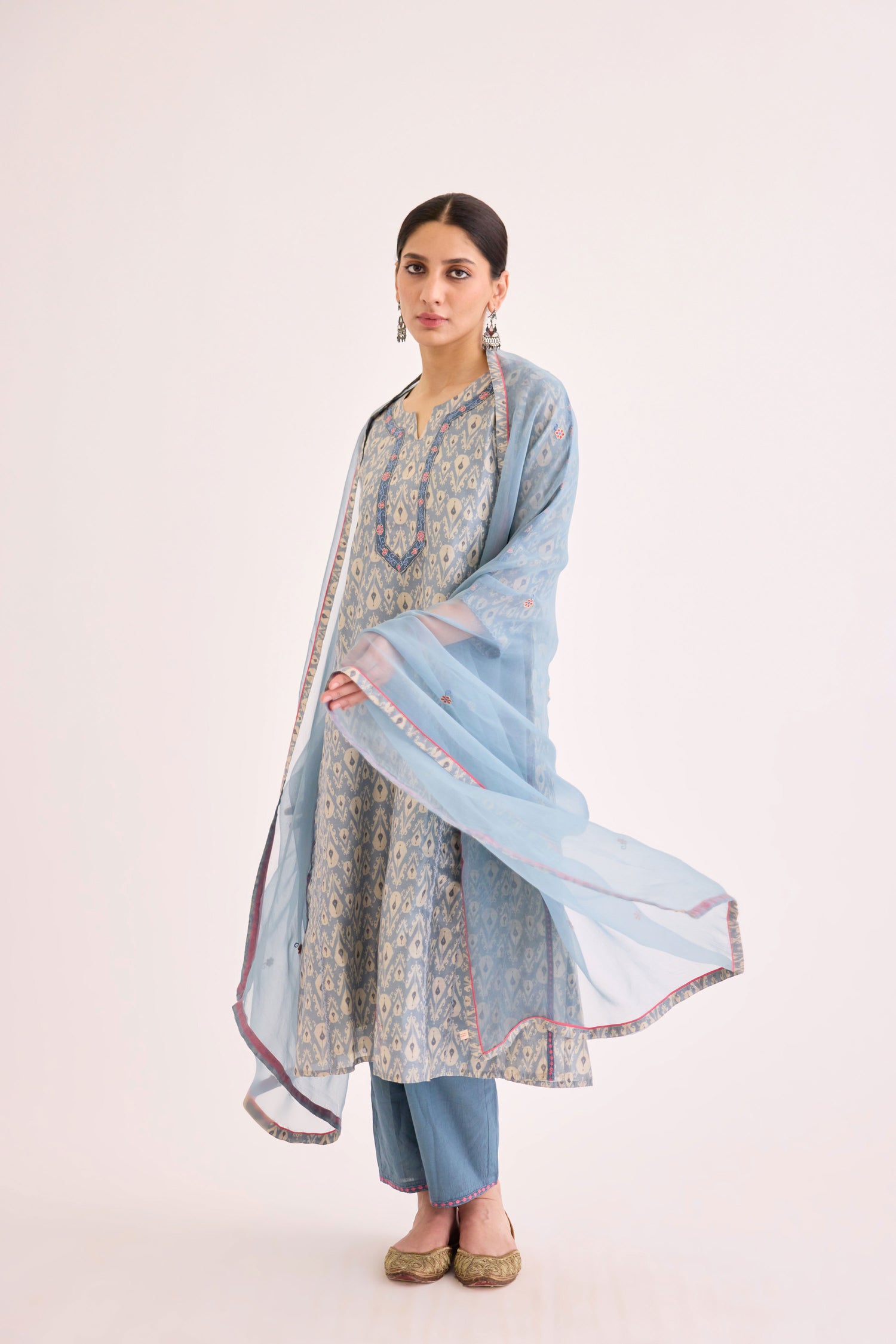 Aruni Kurta Grey White (9609974350123)