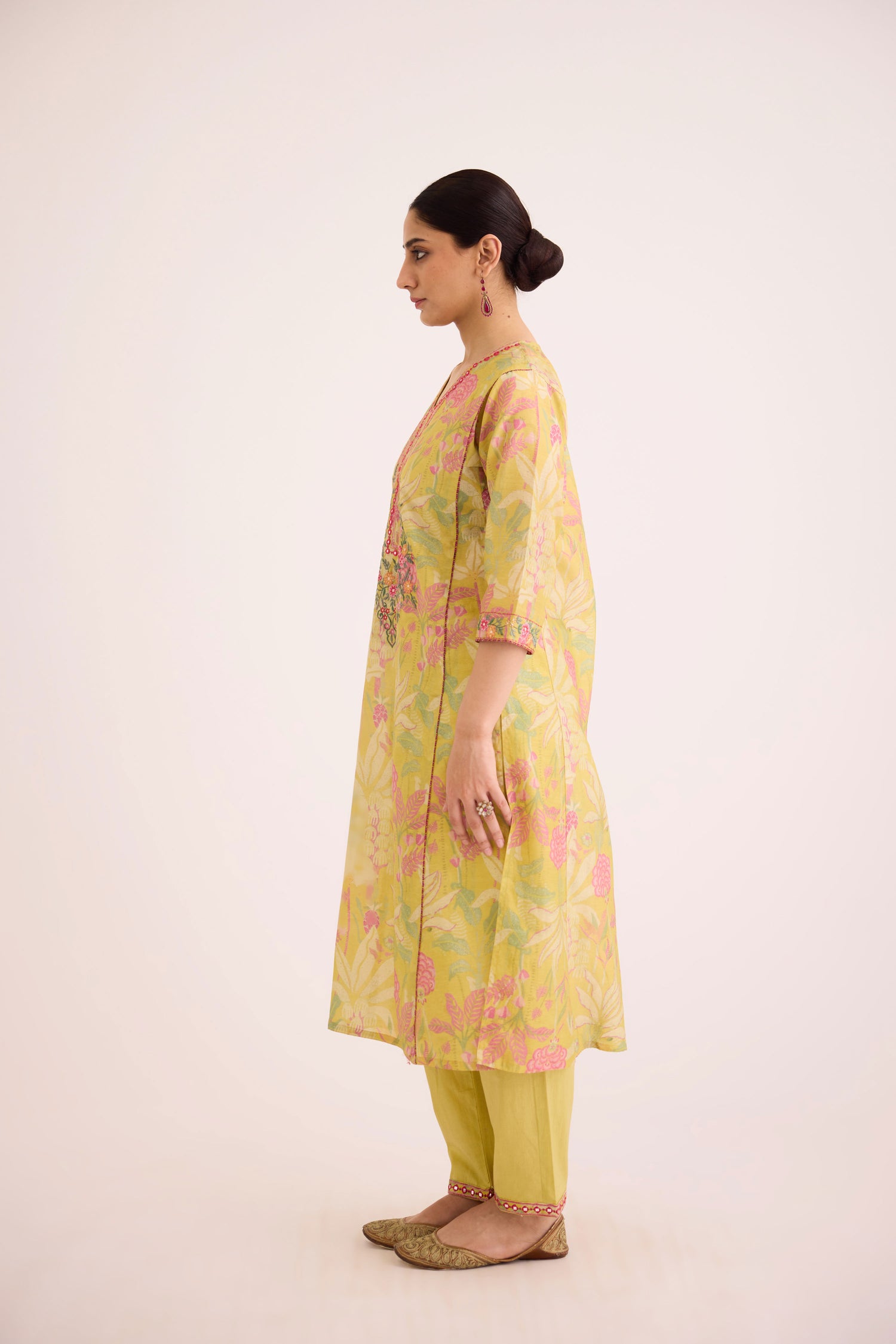 Dienne Kurta Light Yellow Pink (9602426634539)