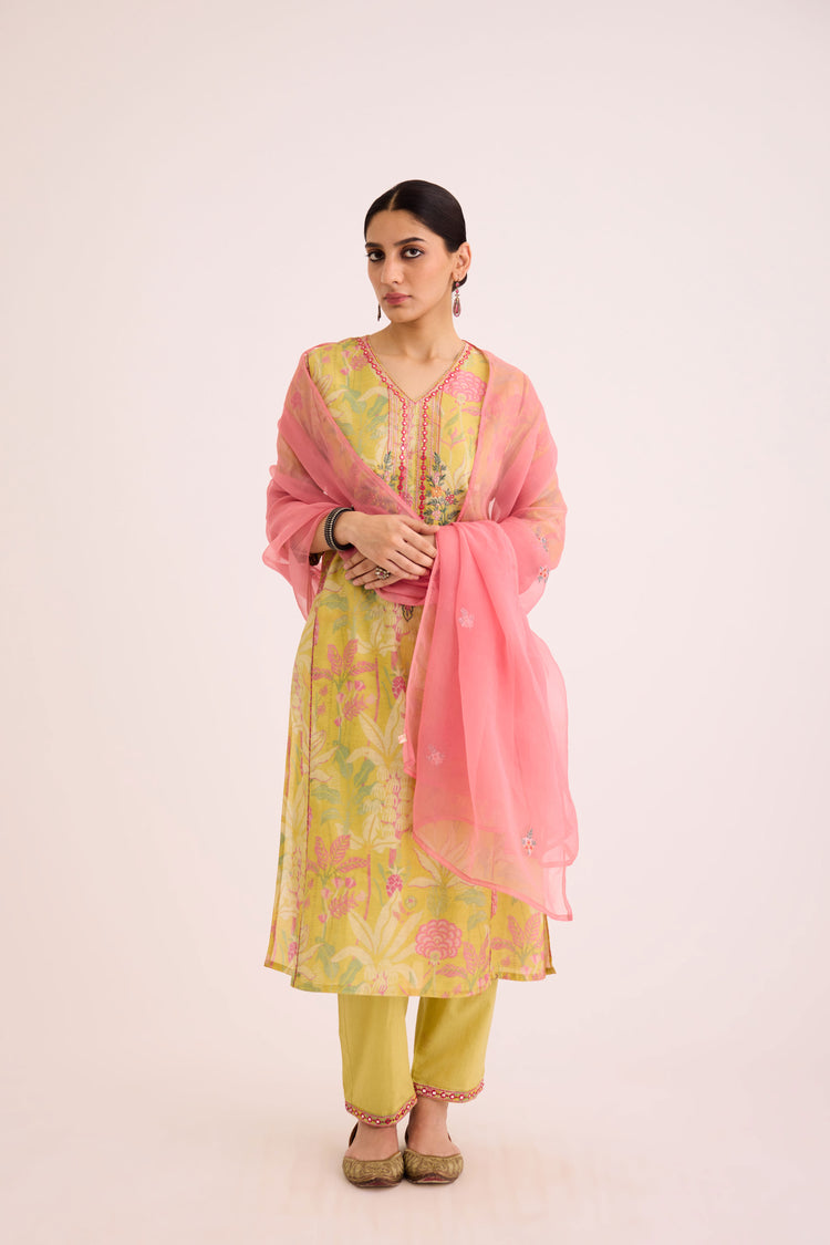 Dienne Kurta Light Yellow Pink (9602426634539)