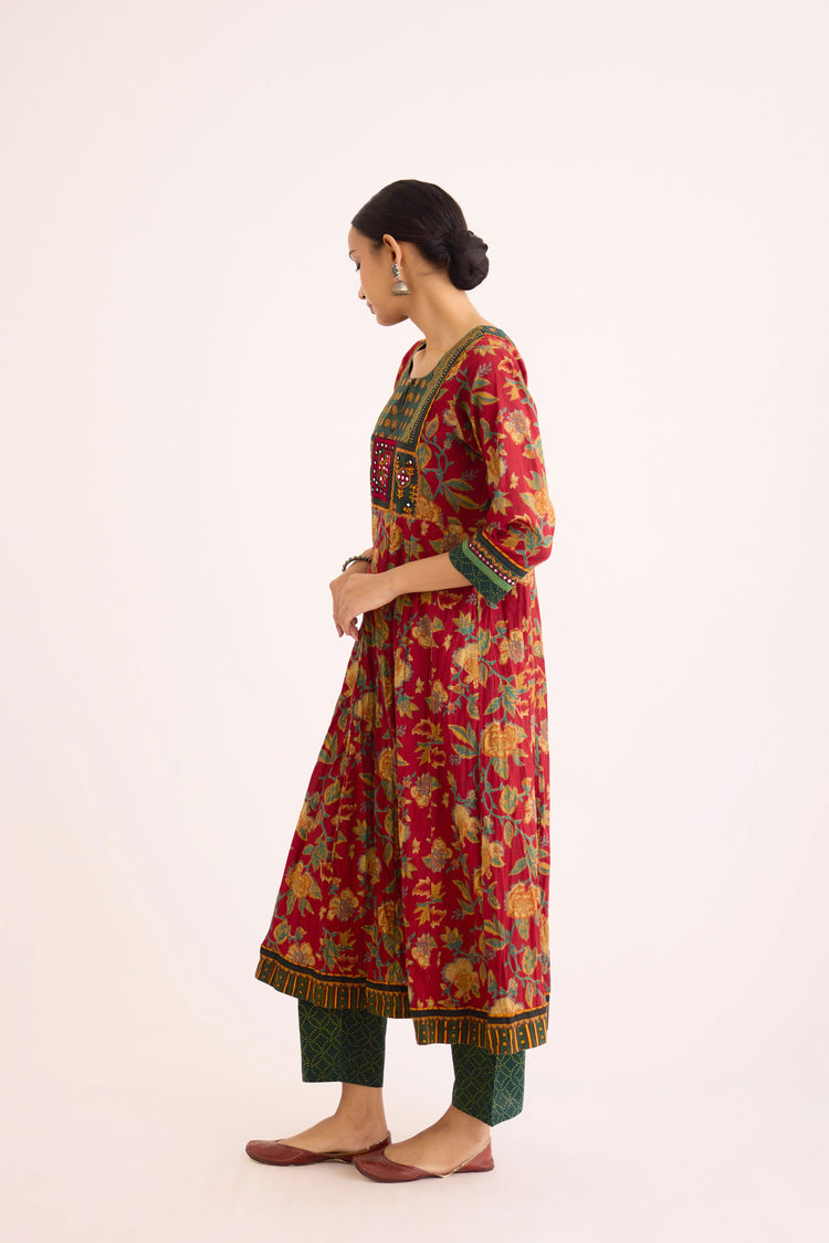 Rozana Kurta Red (9629799809323)