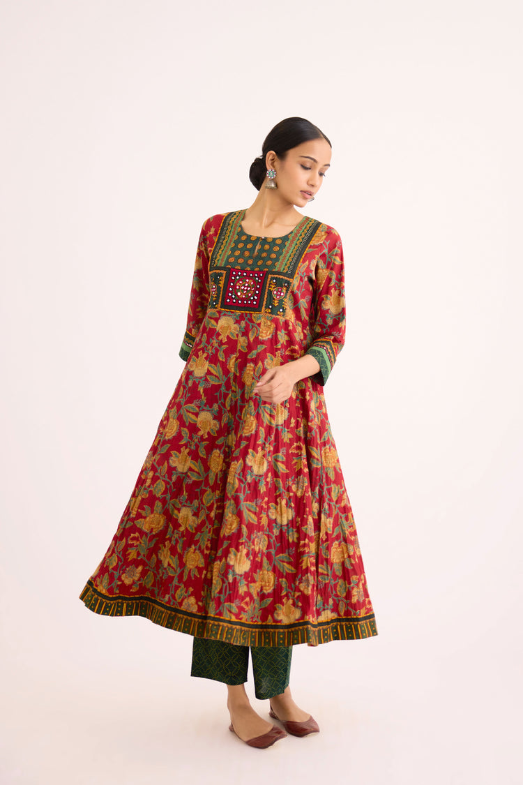 Rozana Kurta Red (9629799809323)